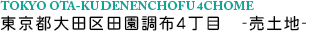 東京都大田区田園調布４丁目　売土地